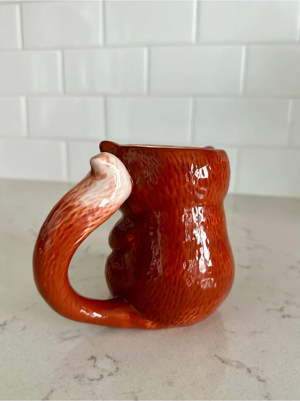 Red Squirrel 3D Ceramic Coffee Mug with Acorn